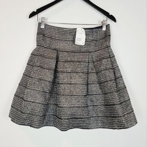 NWT H&M Metallic Pleated High-Rise Skater Skirt Medium a0404